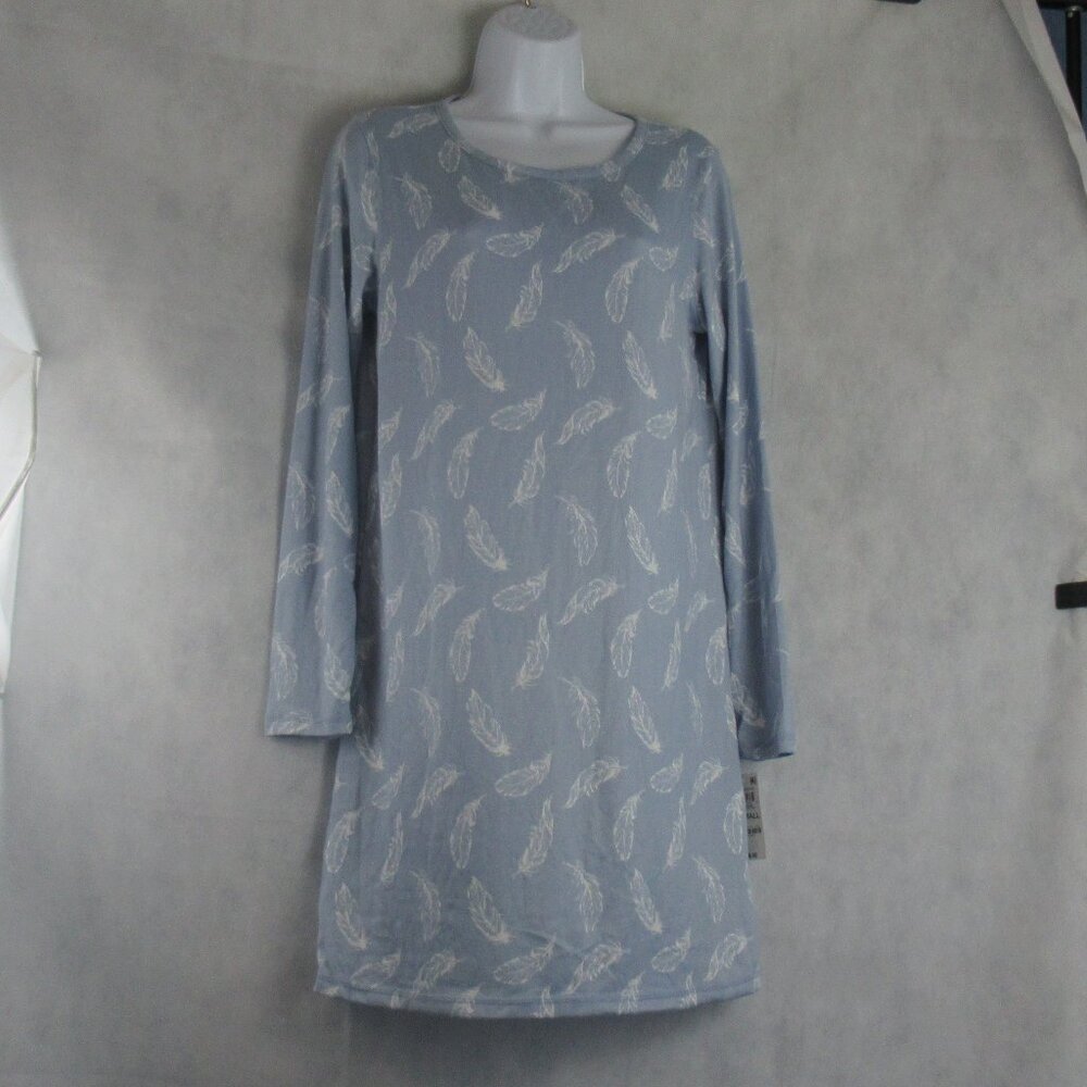 Charter Club Women's Soft Butter Knit Sleepshirt, Zen Blue Feathers, XS